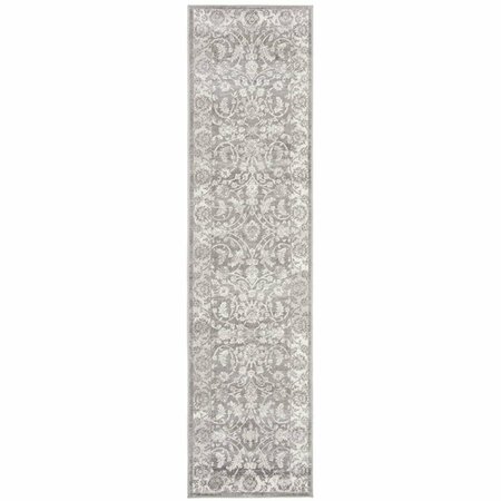 SAFAVIEH 2 x 10 ft. Brentwood Power Loomed Runner Area Rug Cream & Grey BNT844B-210